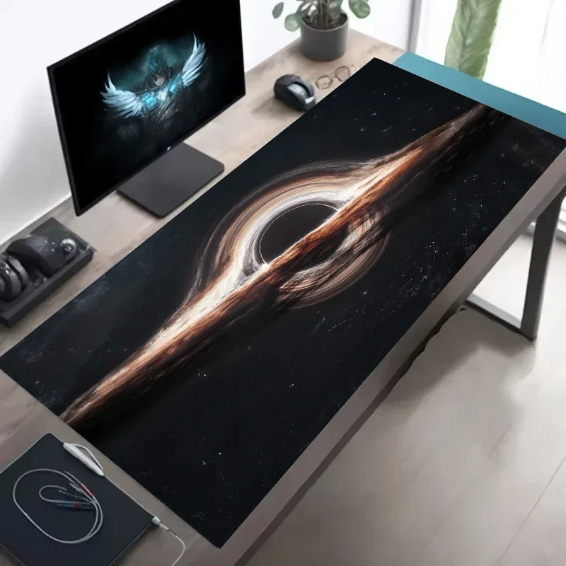 Gaming Keyboard Mini - コスミック・ブラックホール・マウスパッド 900x450mm 大判、パソコン用、オフィス用、ミニPC用、デスクマット、XXL、ノートパソコン、タブレット、ゲーミングキーボード用、デスクアクセサリー