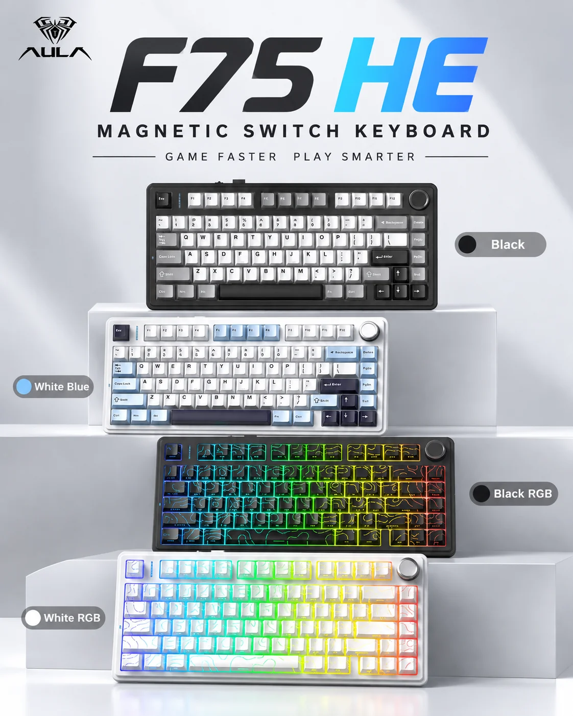 Gaming Keyboard Nearby - AULA F75 HE マグネット式キーボード 75% ゲーミングメカニカルキーボード