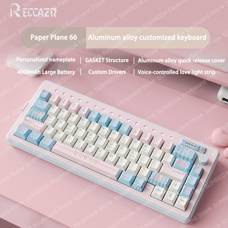 RECCAZR R66 Paper Plane66 メカニカ - Gaming Keyboard Hot Swappable のレビューと価格