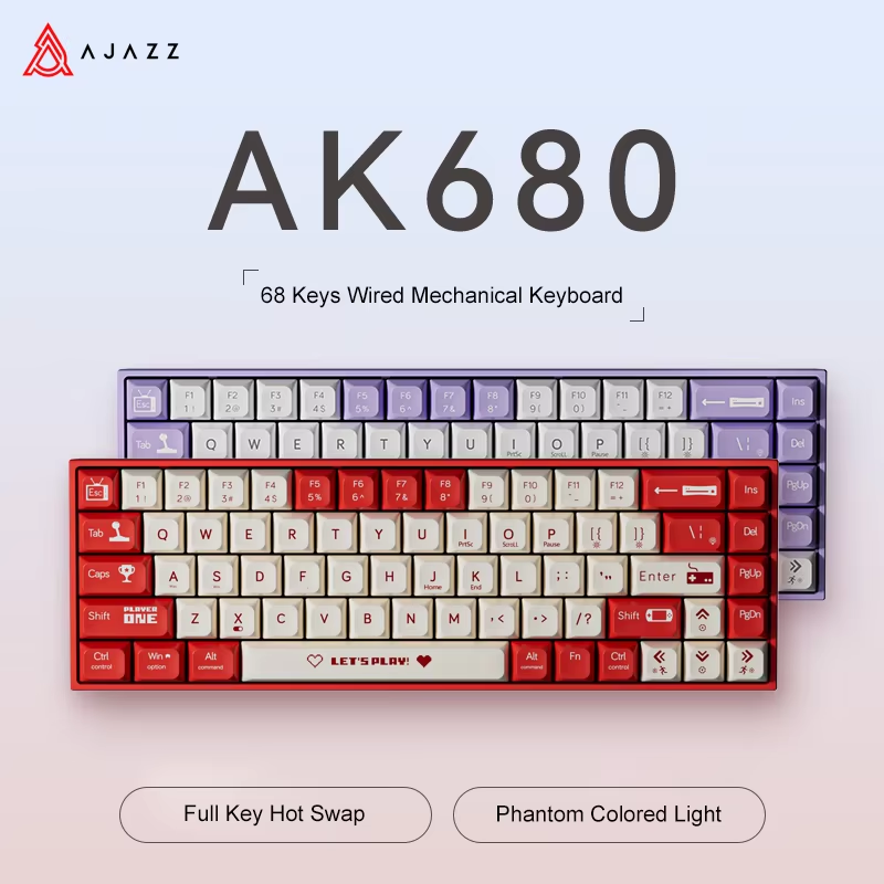 AJAZZ AK680 65%有線ゲーミングメカニカルキーボ - Gaming Keyboard Hot Swappable のレビューと価格