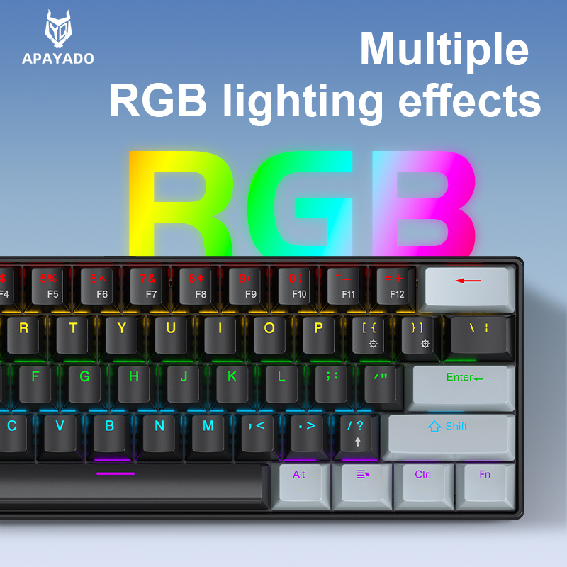 APAYADO K61 ミニメカニカルキーボード、有線、61 - Keyboard Gaming Blue Switch のレビューと価格