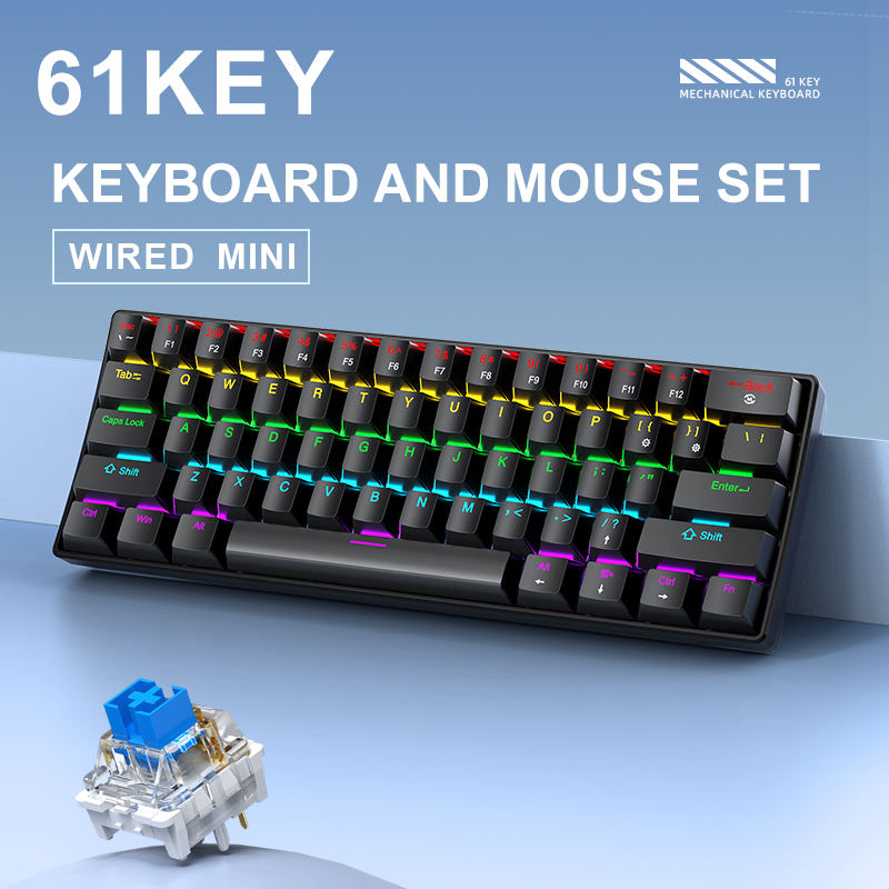 APAYADO K61 ミニメカニカルキーボード、有線、61 - Keyboard Gaming Blue Switch のレビューと価格
