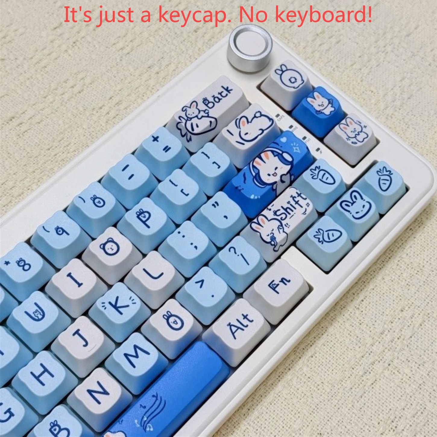 かわいい青いウサギのキーキャップ 124 キー MOA プロ - Keyboard Gaming Blue Switch のレビューと価格
