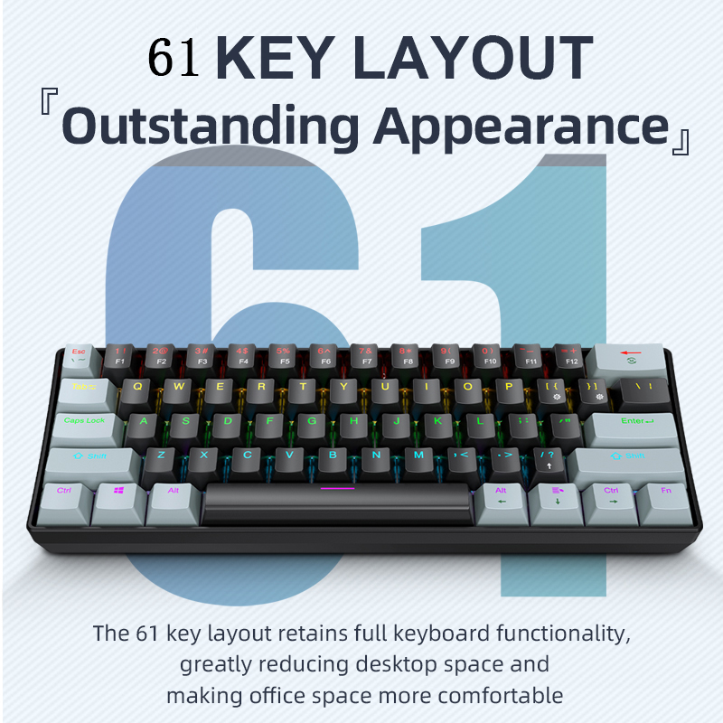 APAYADO K61 メカニカルゲーミングキーボード 60 - Keyboard Gaming Blue Switch のレビューと価格
