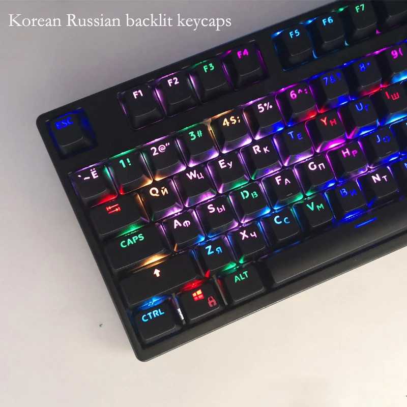ロシアのキーが104個のキー,バックライト付き,メカニカルゲ - Keyboard Gaming Blue Switch のレビューと価格