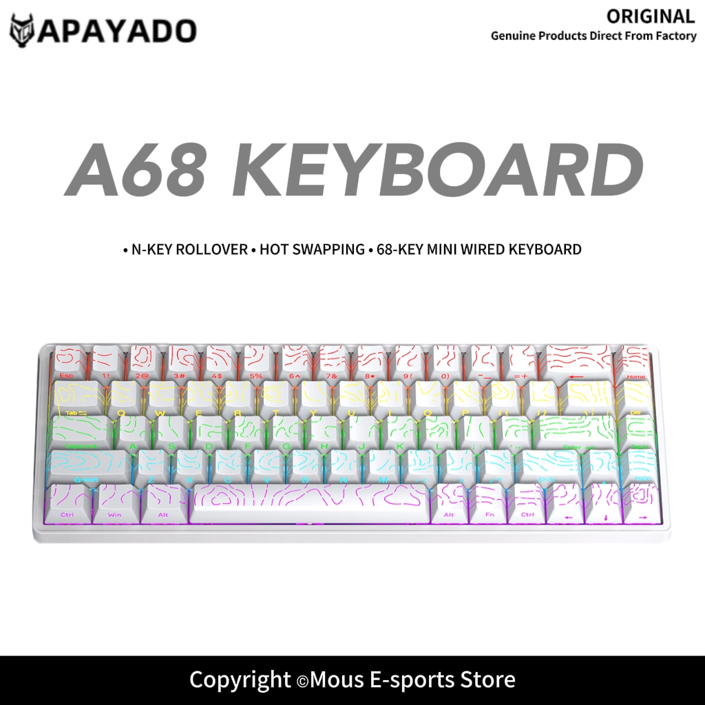 APAYADO A68 有線メカニカルキーボード ホットスワ - Keyboard Gaming Blue Switch のレビューと価格